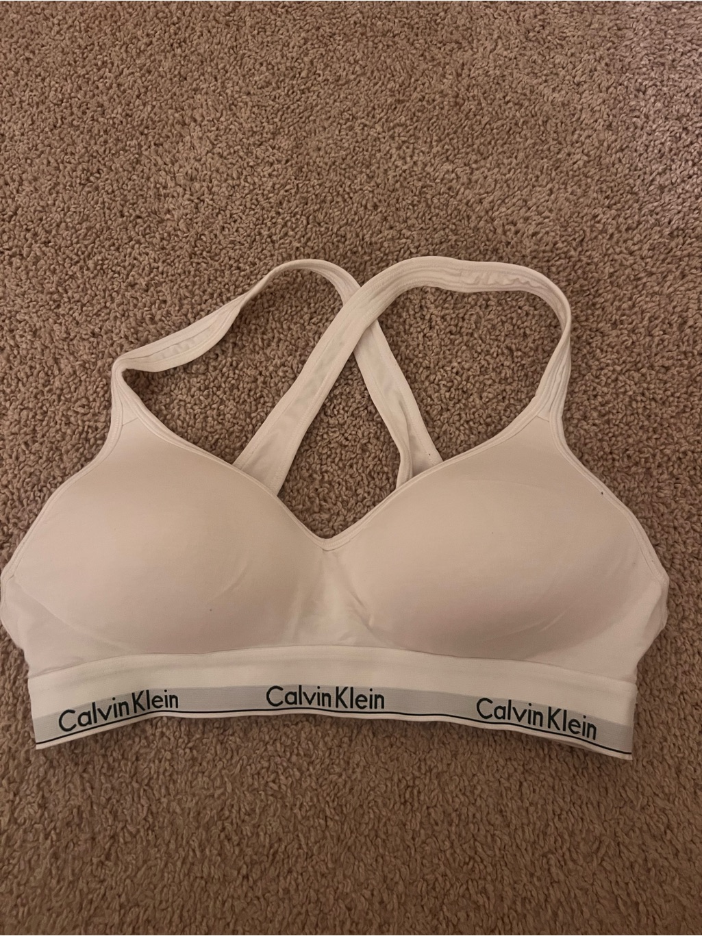 Calvin Klein White Wireless Racerback Bralette